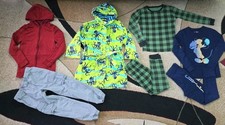 Lot of 7 Boys Pajama, Zip-up, Bath Robe, Joggers Nautica, Leveret Sz 8-10 y.o.
