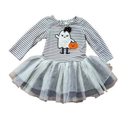 Counting Daisies Ghost Tutu Dress Toddler Girls Grey Excellent Halloween SIZE 2T