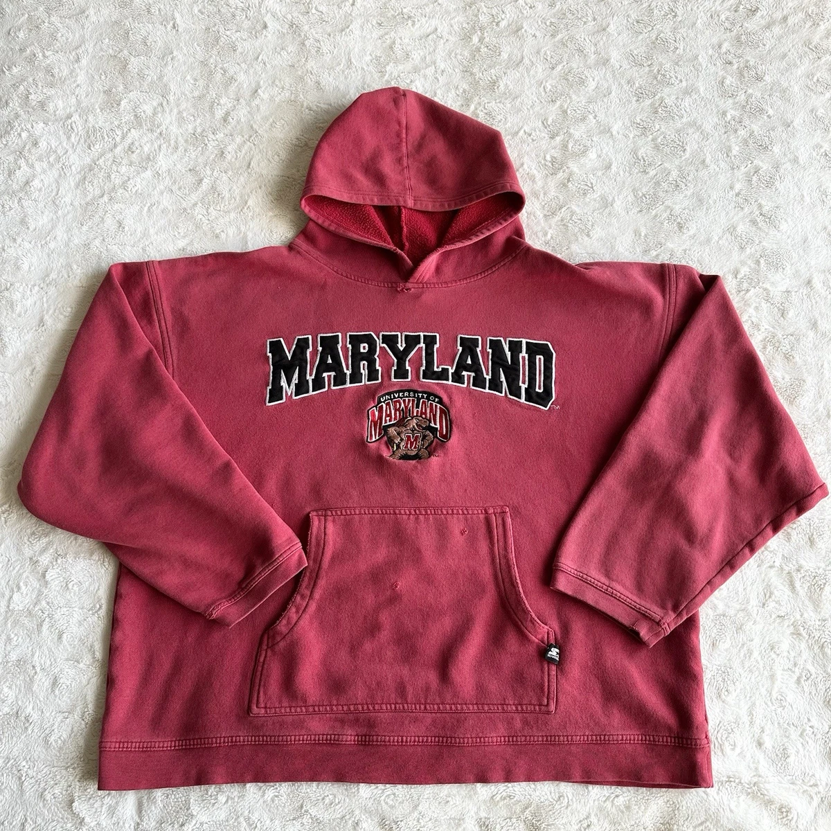 Maryland Terrapins Hooded Sweatshirt - Red Arch Logo Gameday Pullover, Unisex Fit - View #8