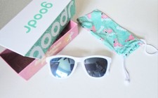 Goodr Iced Yetis White Frame Blue Mirror Polarized Sunglasses With Bag In Box