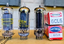Pair NOS in box  NIB Raytheon + 1 RCA 6CL6 Power Tubes