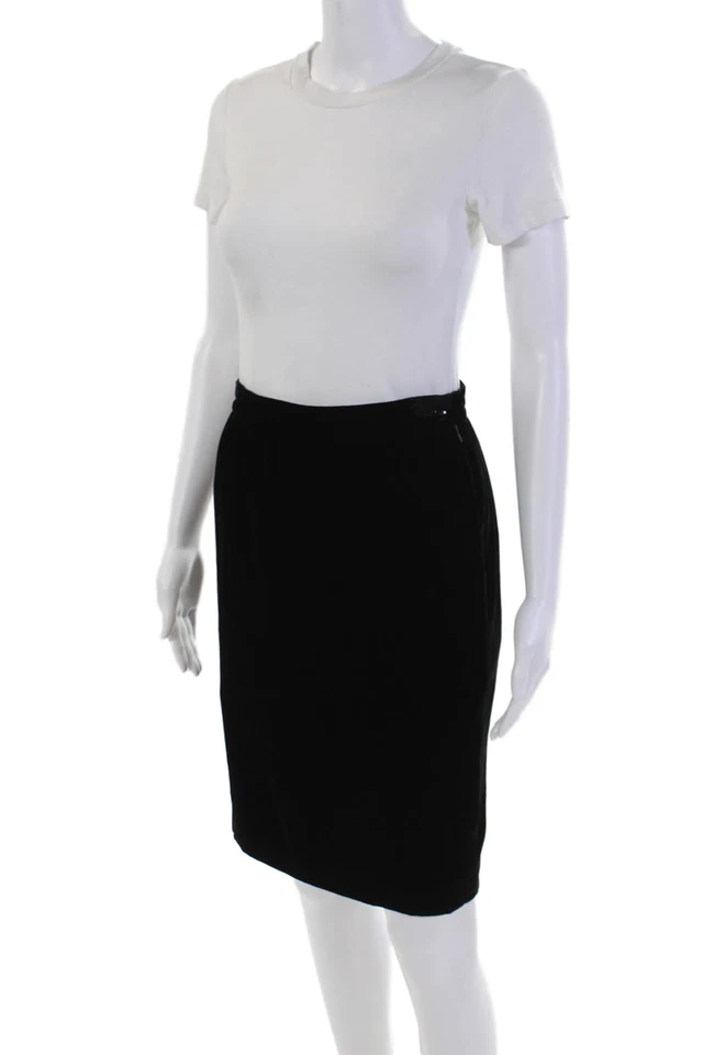 Minifalda lápiz de terciopelo negra Emanuel Ungaro Parallele para mujer talla 6 Foto 2 de 4