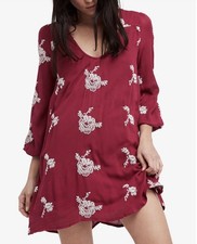 Free People Emma Embroidered Boho Swing Dress Womens S