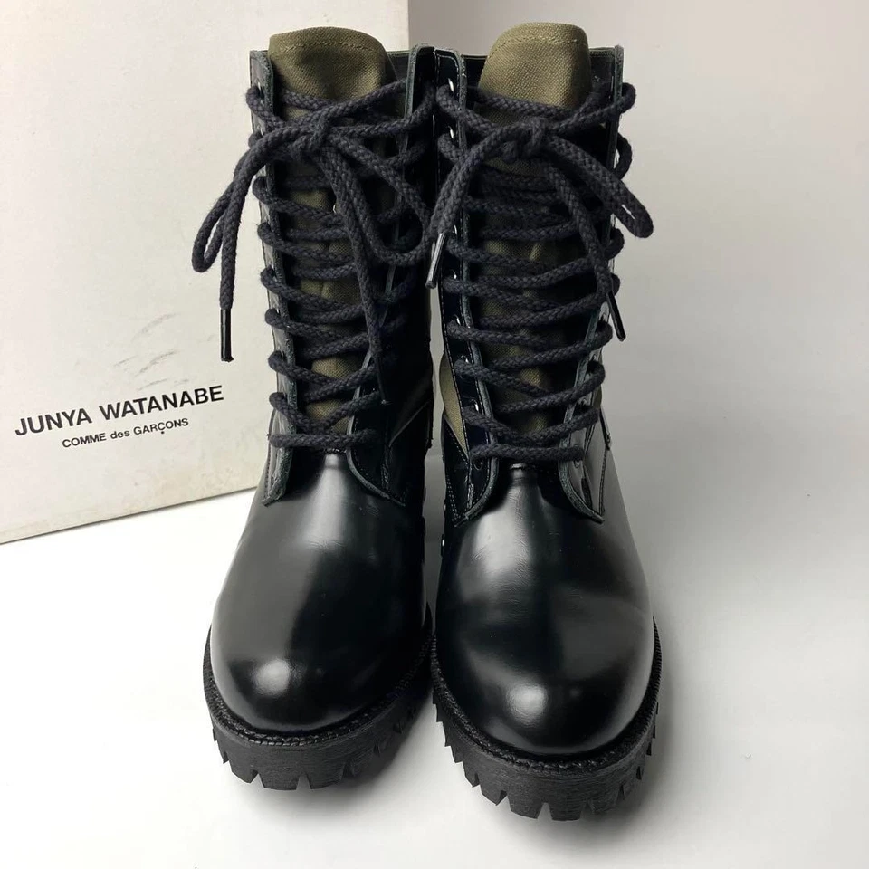Junya Watanabe Comme des Garçons Chunky Combat Lace-Up Boots 9-Hole 23cm - Image 3 of 4