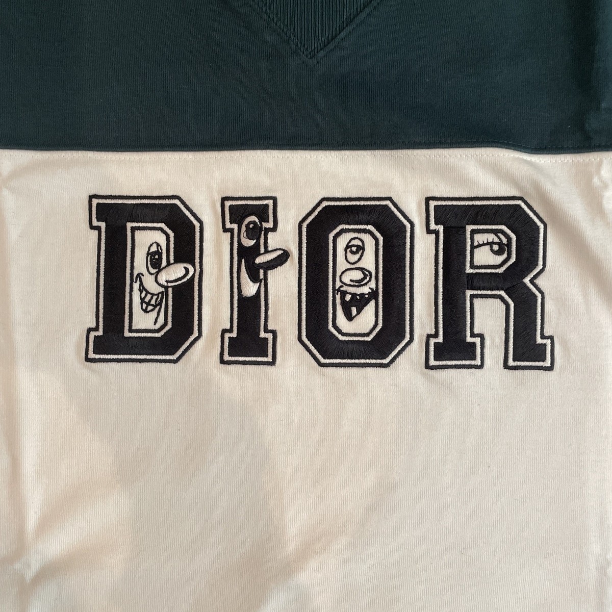 Dior × Kenny Scharf Green White Logo T-Shirt Men XXL | eBay