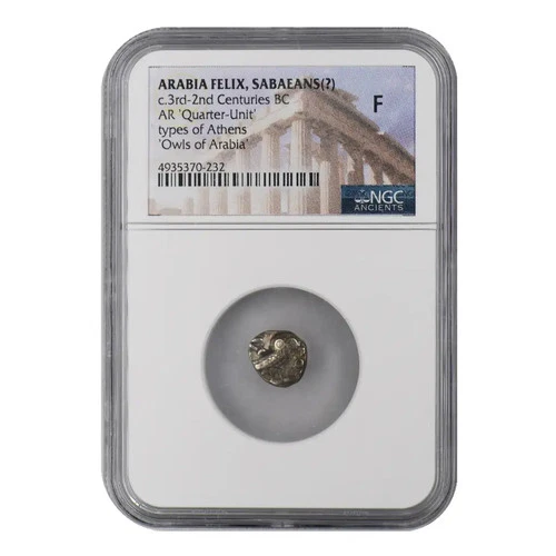 Greece Sabaeans 3rd-2nd Cent. BC AR 'Quarter-Unit' NGC F