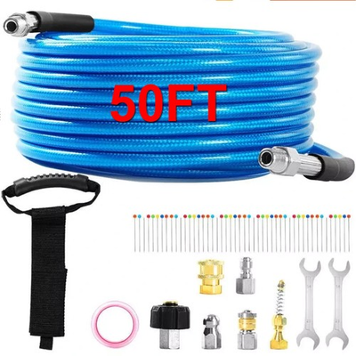 #ad 50FT 1 4quot; M NPT 5800PSI Drain Cleaner Hose Sewer Jetter Kit for Pressure Washer $27.59