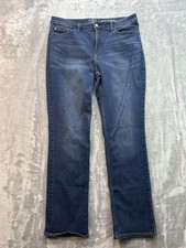 Riders By Lee Mid Rise Straight Leg Jeans Womens Plus Sz 16L Blue Stretch Denim