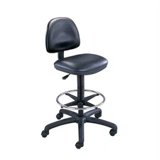 Scranton & Co Black Vinyl Drafting Chair with Ring Foot Rest