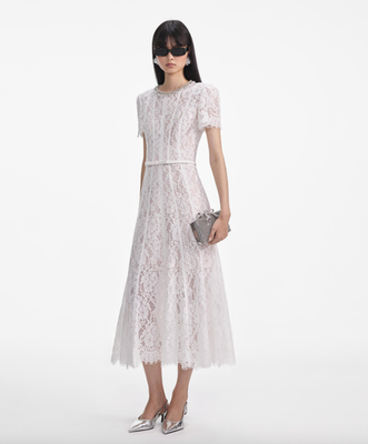 self-portrait - White Sequin Lace Midi Dress - Size US8 - MSRP $595 - NWT |  eBay