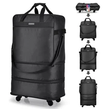 Suitcases with Wheels Expandable Foldable Luggage Bag Suitcase Collapsible Ro...