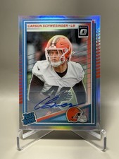 2025 Donruss Football Optic Preview Rookie Holo Prizm Auto Carson Schwesinger