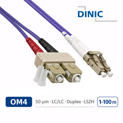 DINIC LWL Patchkabel OM4 LC/SC Duplex Multimode 50/125µ, LSZH