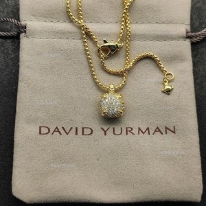 Gift.DavidYurman14mm*18KGold*Pave Diamond*Pendant Necklace