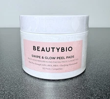 BeautyBio Swipe & Glow Peel Pads Exfoliating Brightening Facial Wipes SEALED