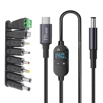 USB-C auf DC Leistungsverstärkerkabel 140W unterstützt 5V 9V 12V 15V 20V für