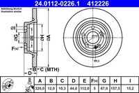 2X ATE Bremsscheibe 24.0112-0226.1 FüR Mercedes Klasse W177 CLA C118 V177 Sports