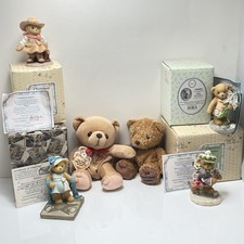 Cherished Teddies Lot 4 Figurines, 2 Plush Vintage Collection Of 6