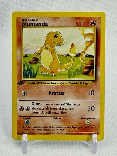 Glumanda (Charmander) 1st Edition German pokemon TCG base set 46/102 LP
