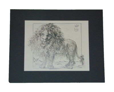 Salvador Dali The Lion 1956 Matted Art Print 11x14 Dali Museum St