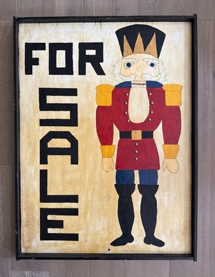 Extremely RARE Vintage Antique Steinbach Nutcracker For Sale Wood OOAK Sign