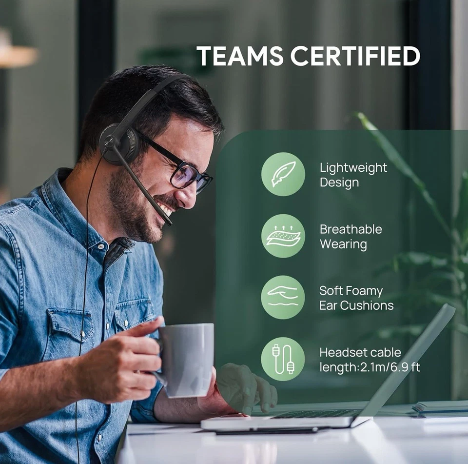 Yealink UH34 Dual Teams USB Headset with Micr & Noise Cancelling - Image 4 of 4