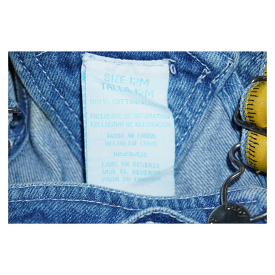 VTG 90s Snoopy “Work Crew” Denim Overalls Baby 12M Peanuts