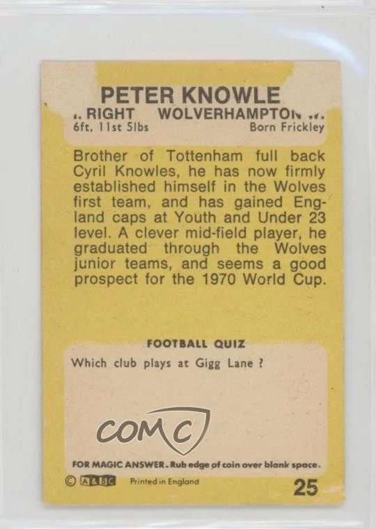 1968-69 A&BC Footballers Peter Knowles #25 - Image 2 of 2