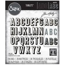 Sizzix Thinlits Die Set 26PK Alphanumeric Shadow Upper by Tim Holtz