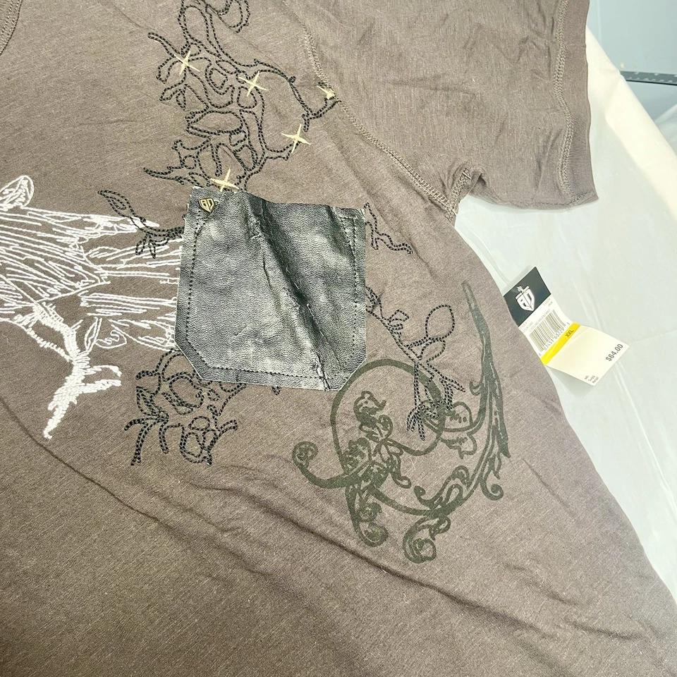 Vintage Y2K Artful Dodger T Shirt Men’s Black Eagle Embroidered NWT - Size XXL - Image 4 of 4