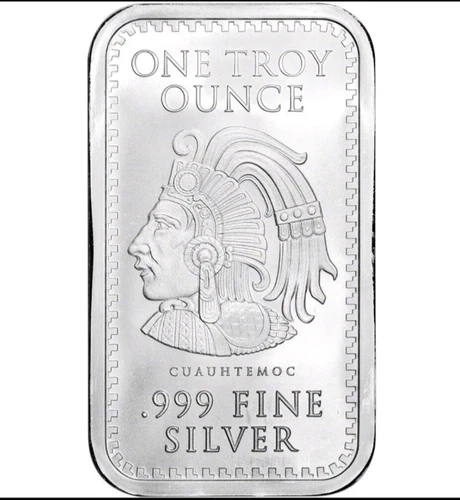 1 oz. Golden State Mint Silver Bar Aztec Calendar .999 Fine