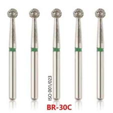 50Pcs Dental Diamond Burs Ball Round Medium FG 1.6mm High Speed Handpiece BR-30C