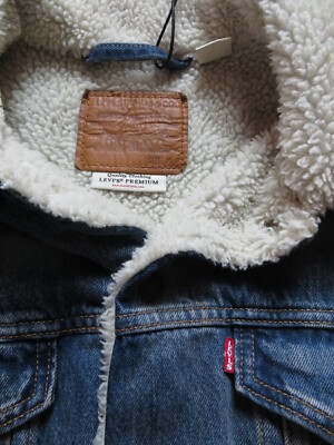 Teddy Jacke Levis Sherpa Trucker Jeansjacke Jeansjacke Fell