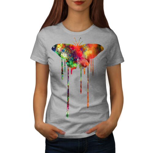 Wellcoda Artistic Butterfly Womens T-shirt, Colour Casual Design Printed Tee - Afbeelding 1 van 32