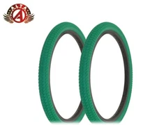 ALTALINE Bicycle TIRES 20" x 1.75" GREEN INFECTION STYLE (2) TIRES BMX TIRE