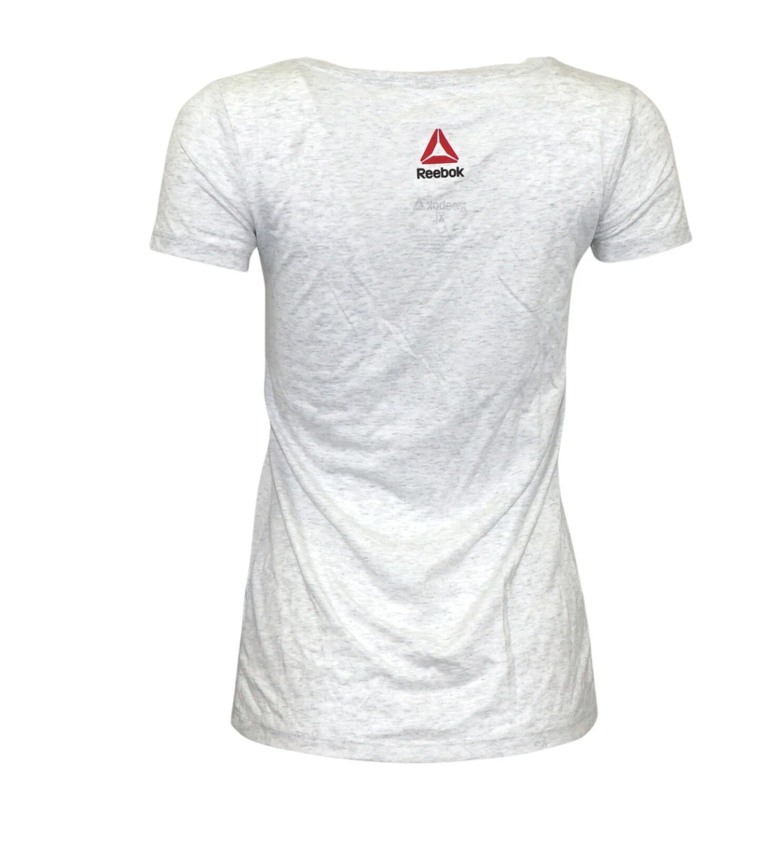 Reebok UFC Women s White UFC Tonal Logo Tri Blend Deep V Neck T