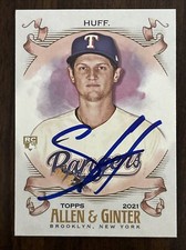 SAM HUFF Signed 2021 Topps Allen & Ginter A&G Baseball Card #71 Rangers RC AUTO