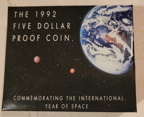 1992 $5 Five Dollar International Year of Space Proof Coin Royal Australian Mint - Picture 5 of 15