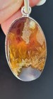 Genuine Persian Rutile Agate Silver Framed Pendant
