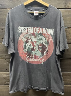 Vintage System Of The Down Men's T-shirt Sz XL Faded Band Tour