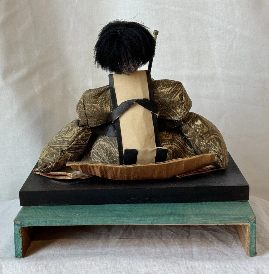 Antique Meiji Japanese Ningyo Doll Samurai Hina Doll Seated With Sword - Image 3 of 4
