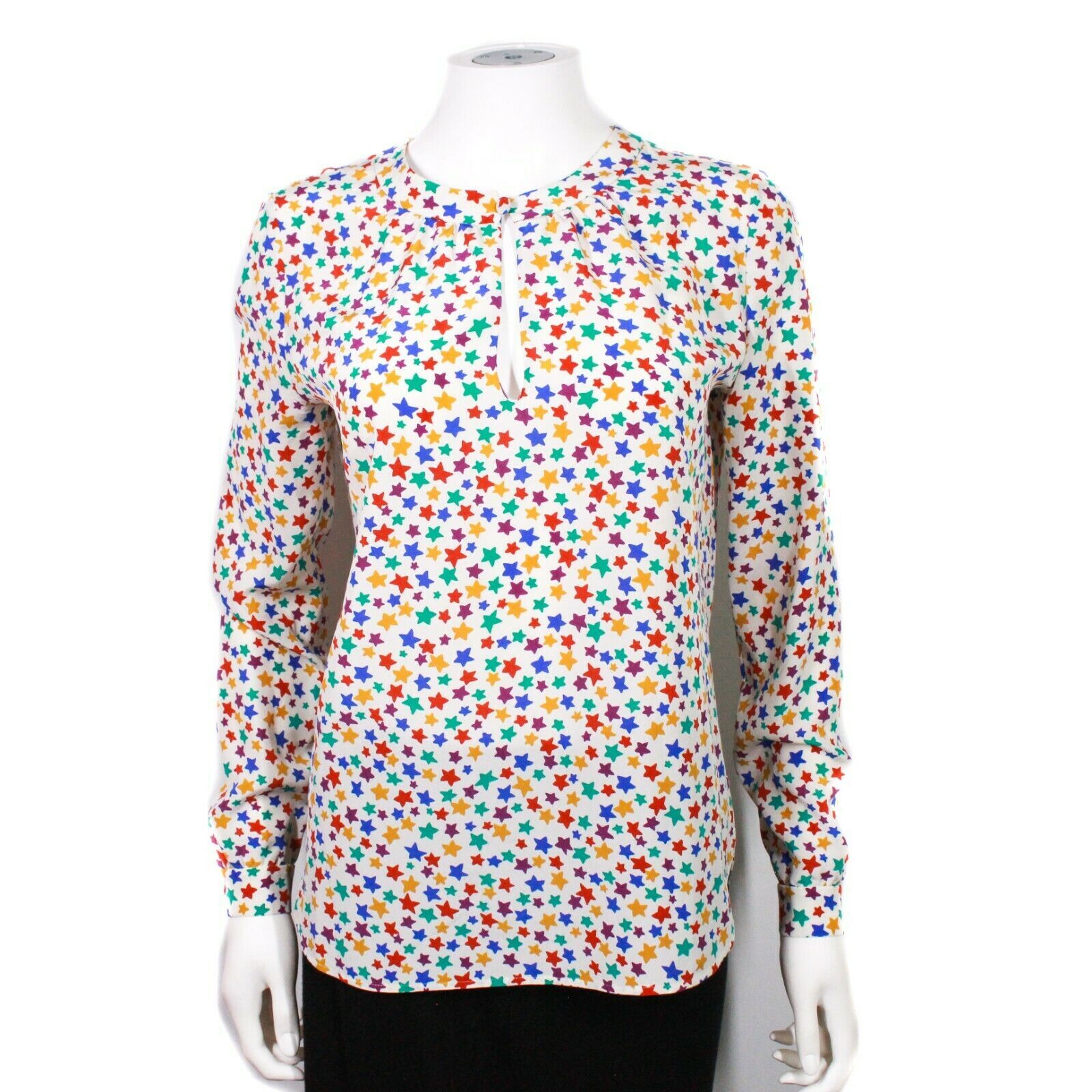 Saint Laurent Top a maniche lunghe Hedi Slimane stella arcobaleno