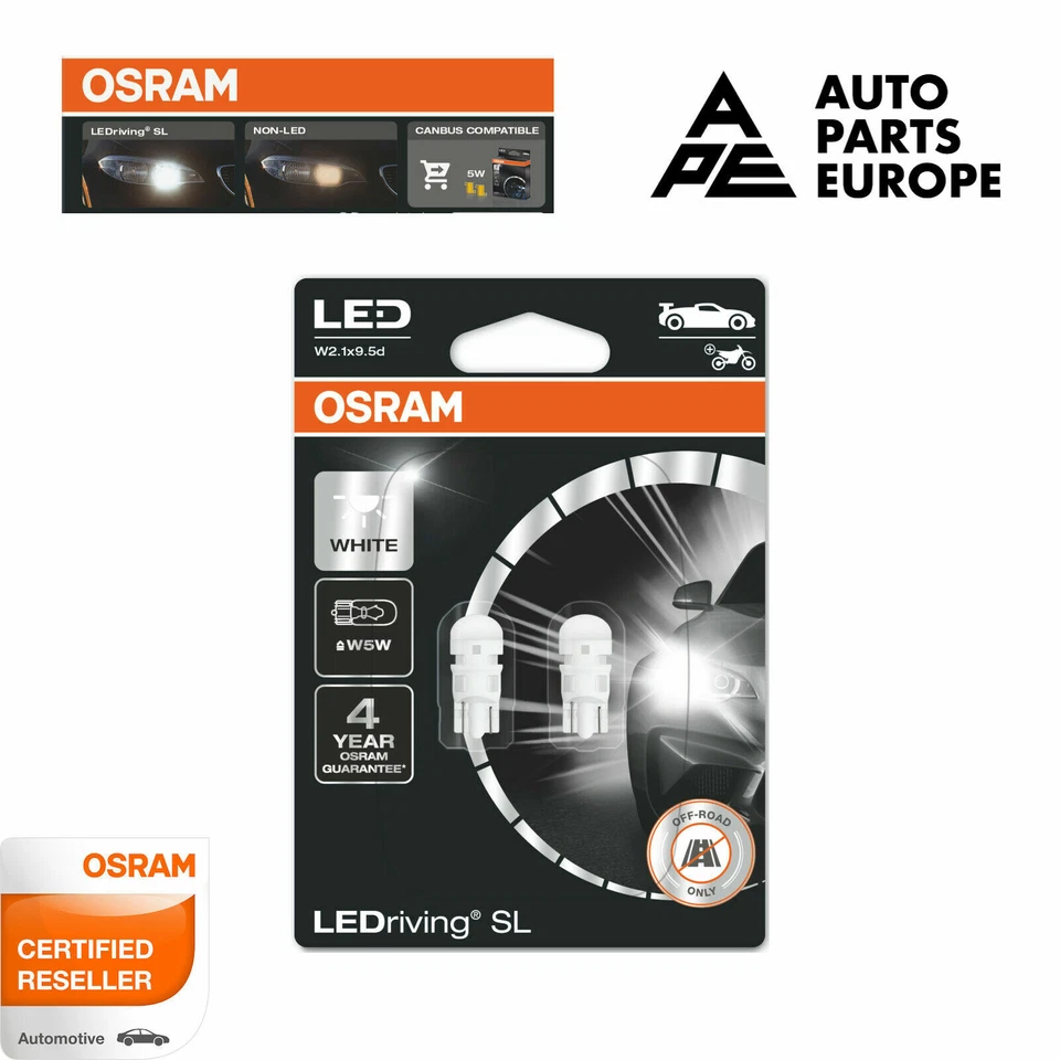 Osram 2 Bombillas LED Ubicación W5W T10 6000K 2825DWP Premium 4 Años De Garantía - Imagen 3 de 4