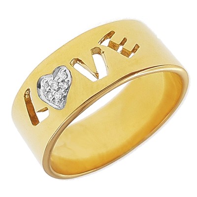 Bague Or Jaune 750 Avec Zirconia Cœur - Taille 52, Neuve