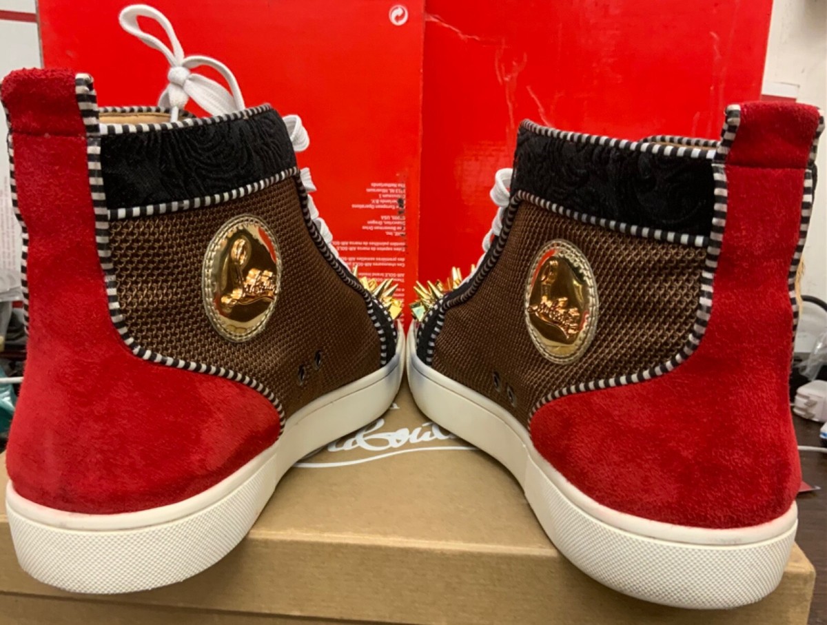 Christian Louboutin Pik Pik Orlato Flat Multi Hightop Size 45 Red