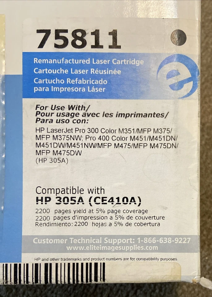 Elite Toner Cartridge 2200 Page Yield Black 75811 - Image 3 of 3