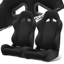 Black Pineapple Fabric Reclinable Universal Racing Seats Replacement Pair Black Pineapple Fabric Reclinable Universal Racing Seats Replacement Pair