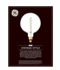 GE Globe LED Vintage Light Bulb, Spiral G63 Clear Glass LED Edison Bulb