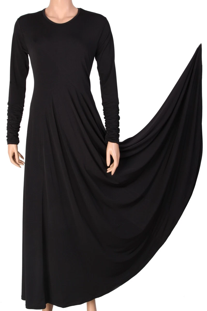 UK Umbrella Abaya Maxi Dress Jilbab Islamic Black