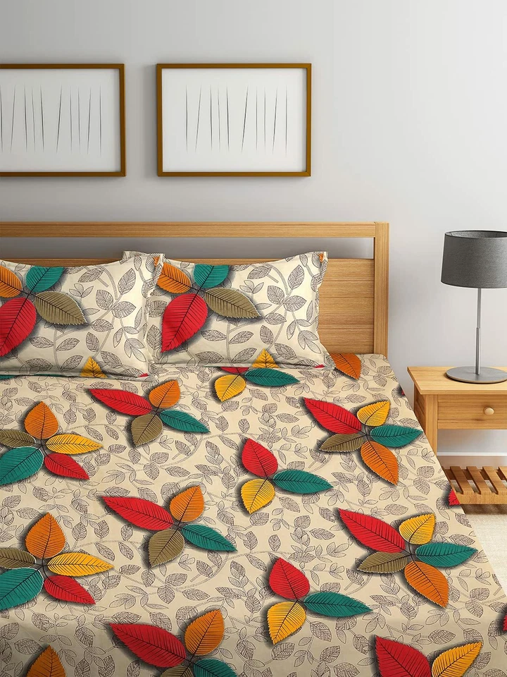 Microfibre Multi Double Bedsheet with 2 King Size Pillow Covers Design 5: Multi - Изображение 2 из 3